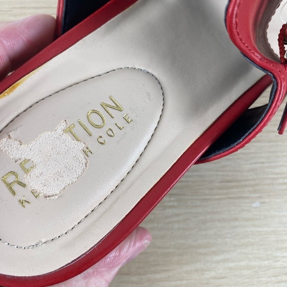 Kenneth Cole Red Sandals Heels Flip Flops Open Toed Sandals size 10 NWT - Picture 12 of 13